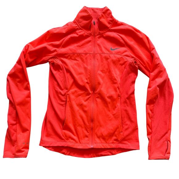 Nike Shield Full Zip 2.0 Running Jacket Dri-FIT High Neck Red Womens Size S - Picture 7 of 14